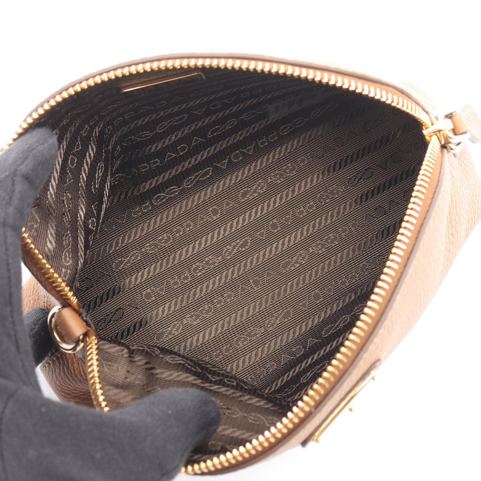Prada Bag Shoulder Daino Soft Brown Leather Vitello